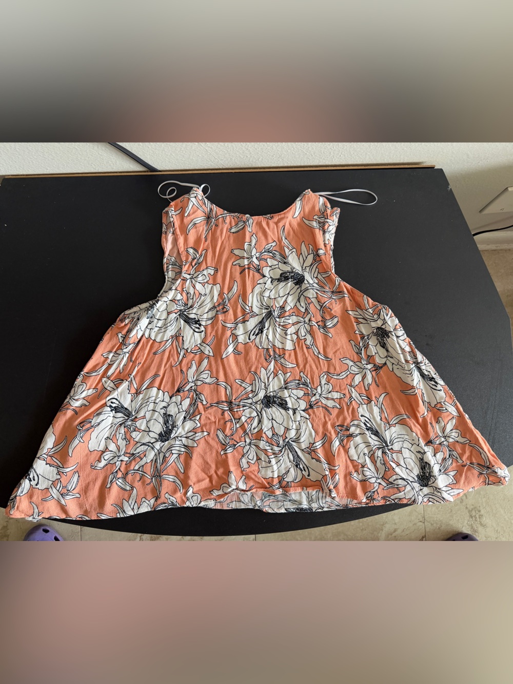 Zara Coral Floral Sleeveless Swing Dress